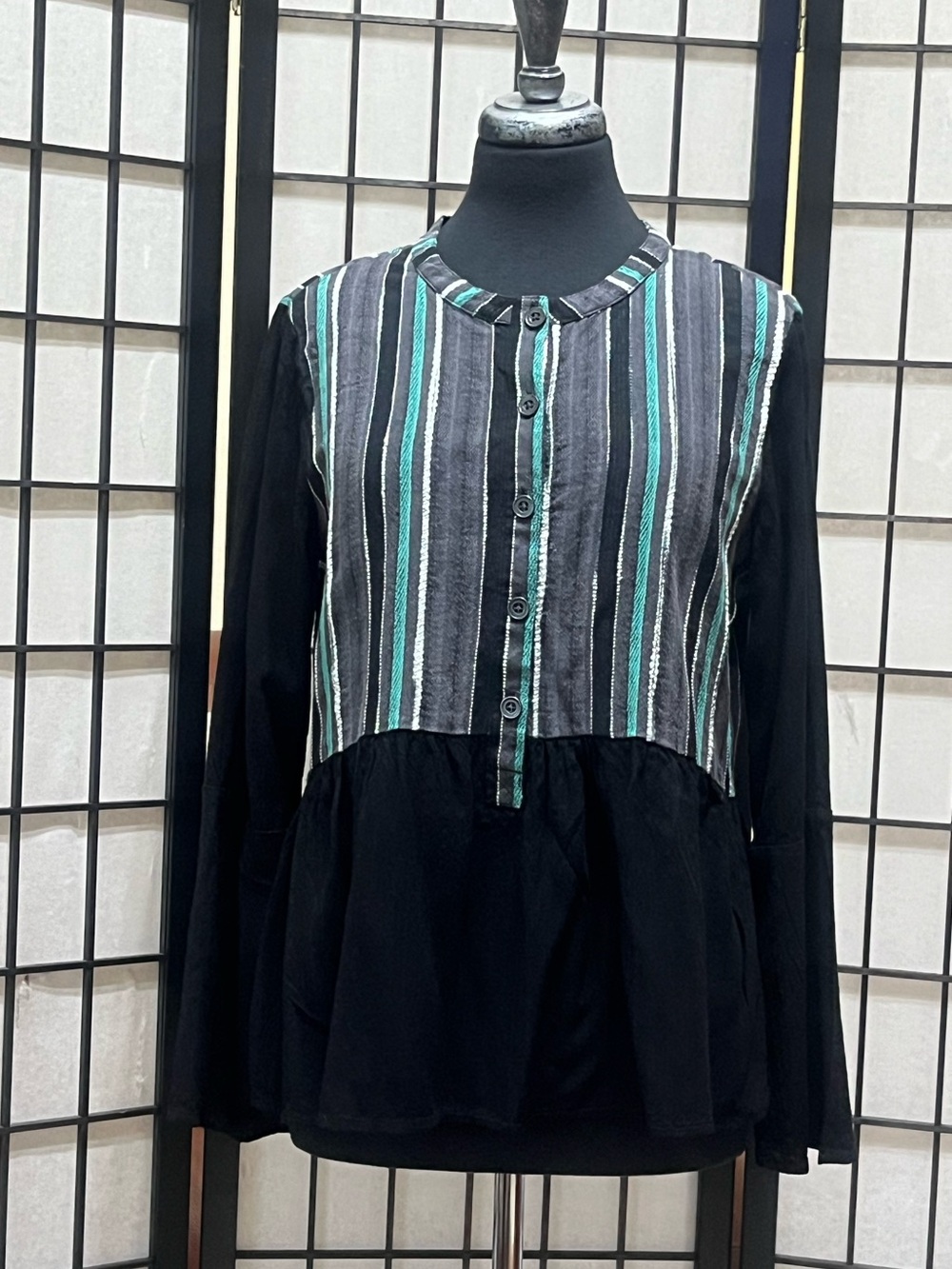 WRANGLER RETRO Western RODEO COWGIRL PEBLUM SHIRT: SIZE L